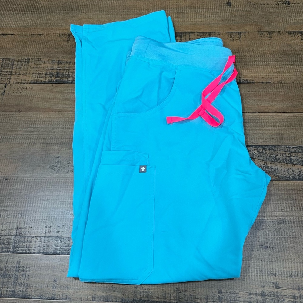 Figs Womens Scrub Bottoms Neon Blue Size Medium